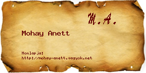 Mohay Anett névjegykártya