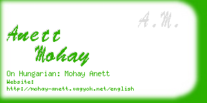 anett mohay business card